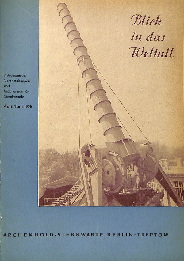 Blick in das Weltall, Titel der Ausgabe April 1956